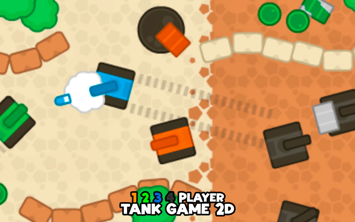 Play 1 2 3 4 Player Tank Game 2D — free online Multiplayer game