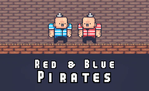 2 Player Red Blue Pirates game artwork