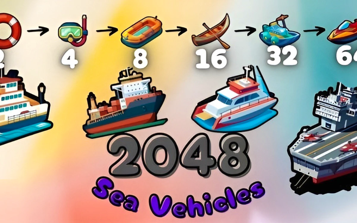 Play 2048 Sea Vehicles — free online 2048 game