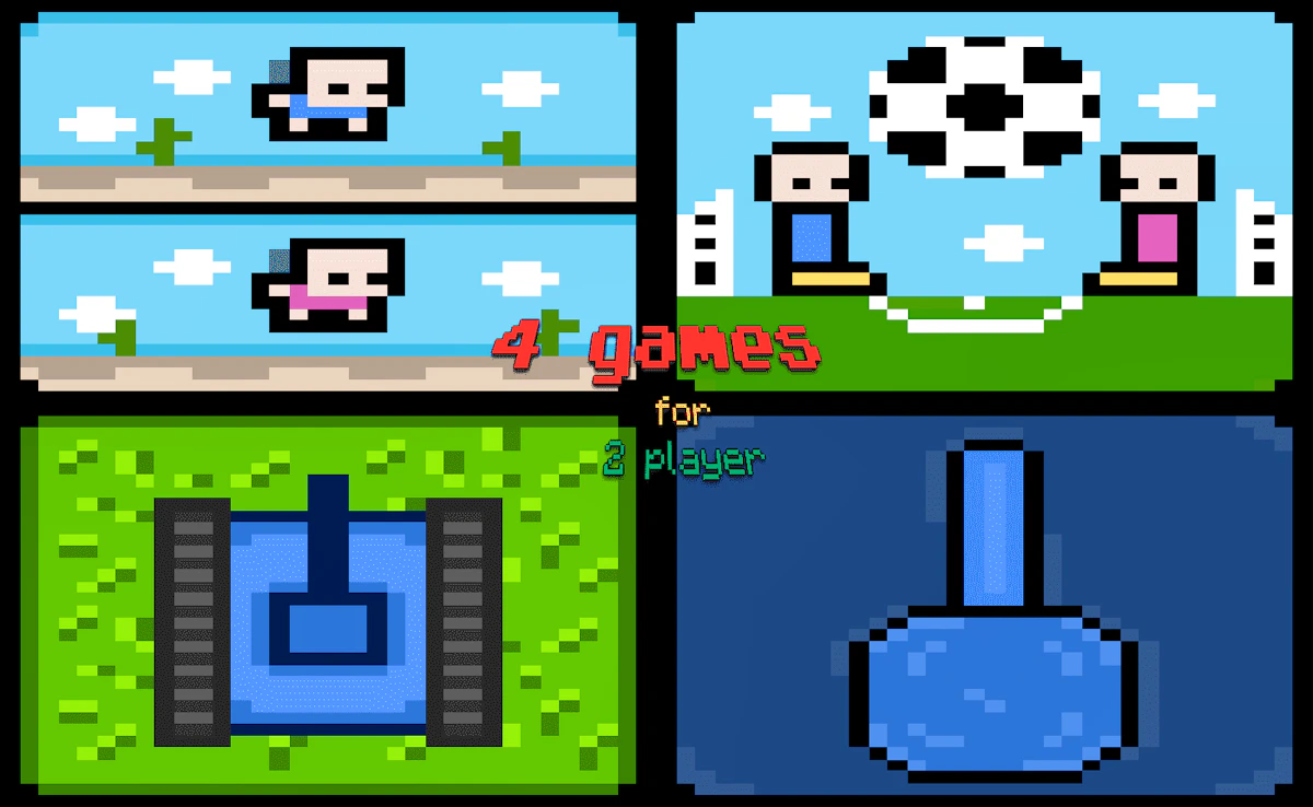 Play 4 Games For 2 Player — free online Arcade game