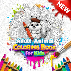 Adult Animal Coloring Book for Kids Thumbnail