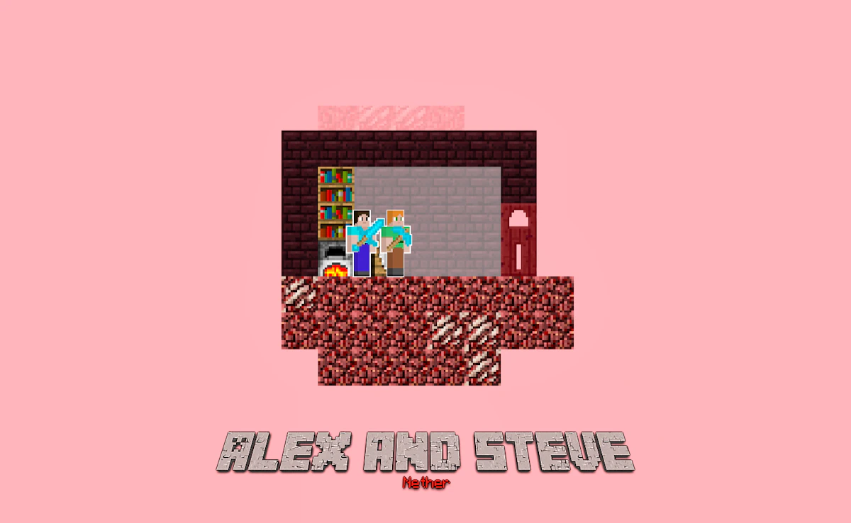 Play Alex and Steve Nether — free online Two Player game