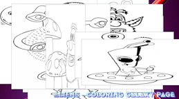 外星人 - 银河着色页 (Aliens - Coloring Galaxy Page)