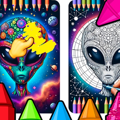Aliens - Coloring Galaxy Page By Gamepix