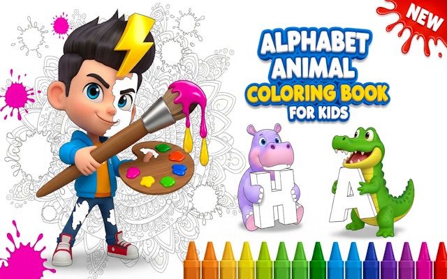 Alphabet Animal Coloring Book For Kids