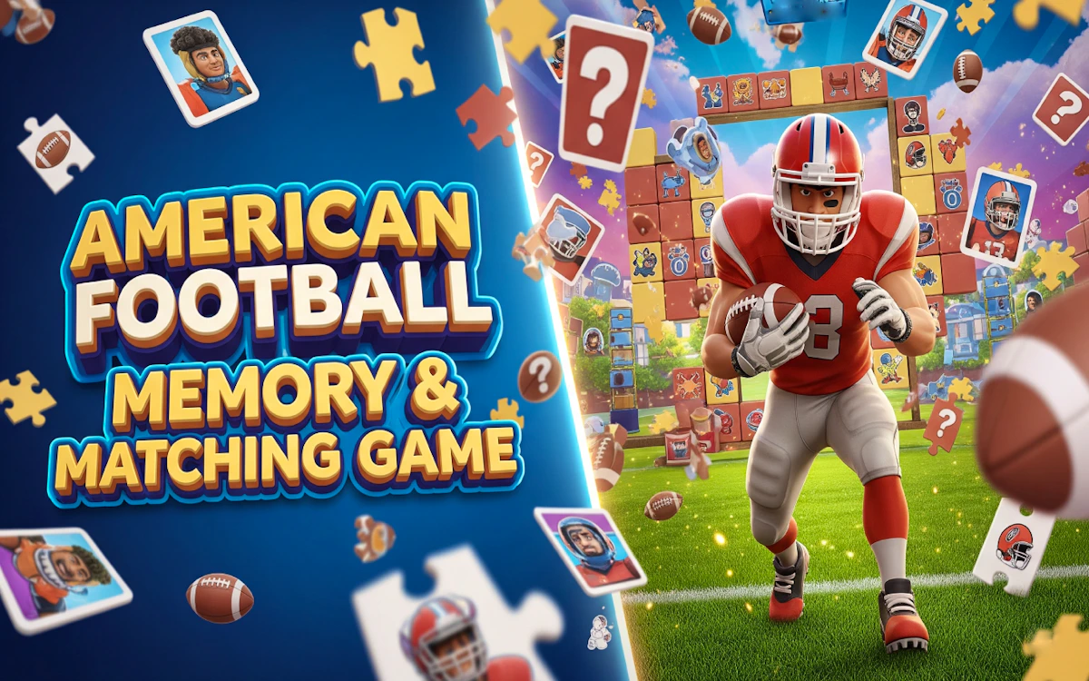 Play American Football Memory & Matching Game — free online Memory game