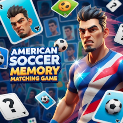 American Soccer Memory Matching Game By Gamepix