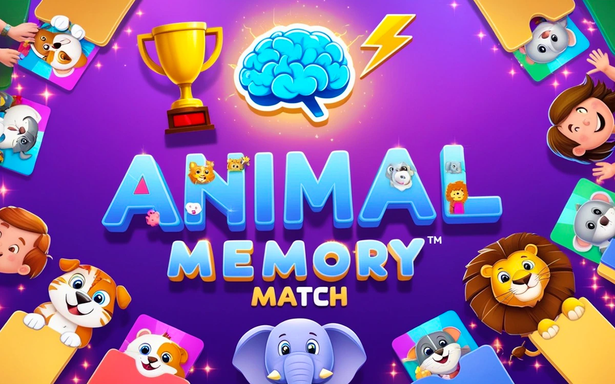 Play Animal Memory Match Brain Boost Challenge — free online Memory game