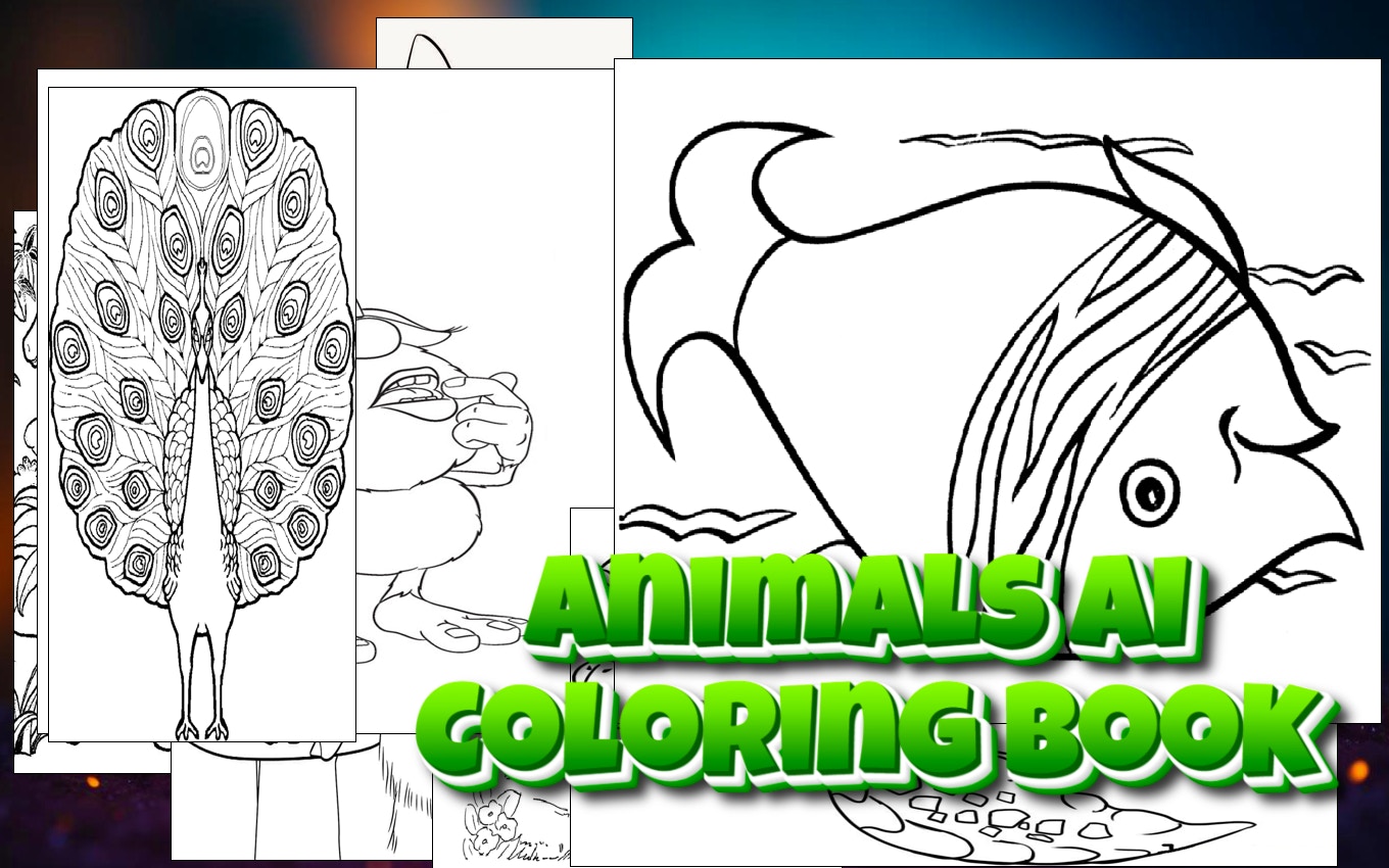 Animals AI Coloring Book