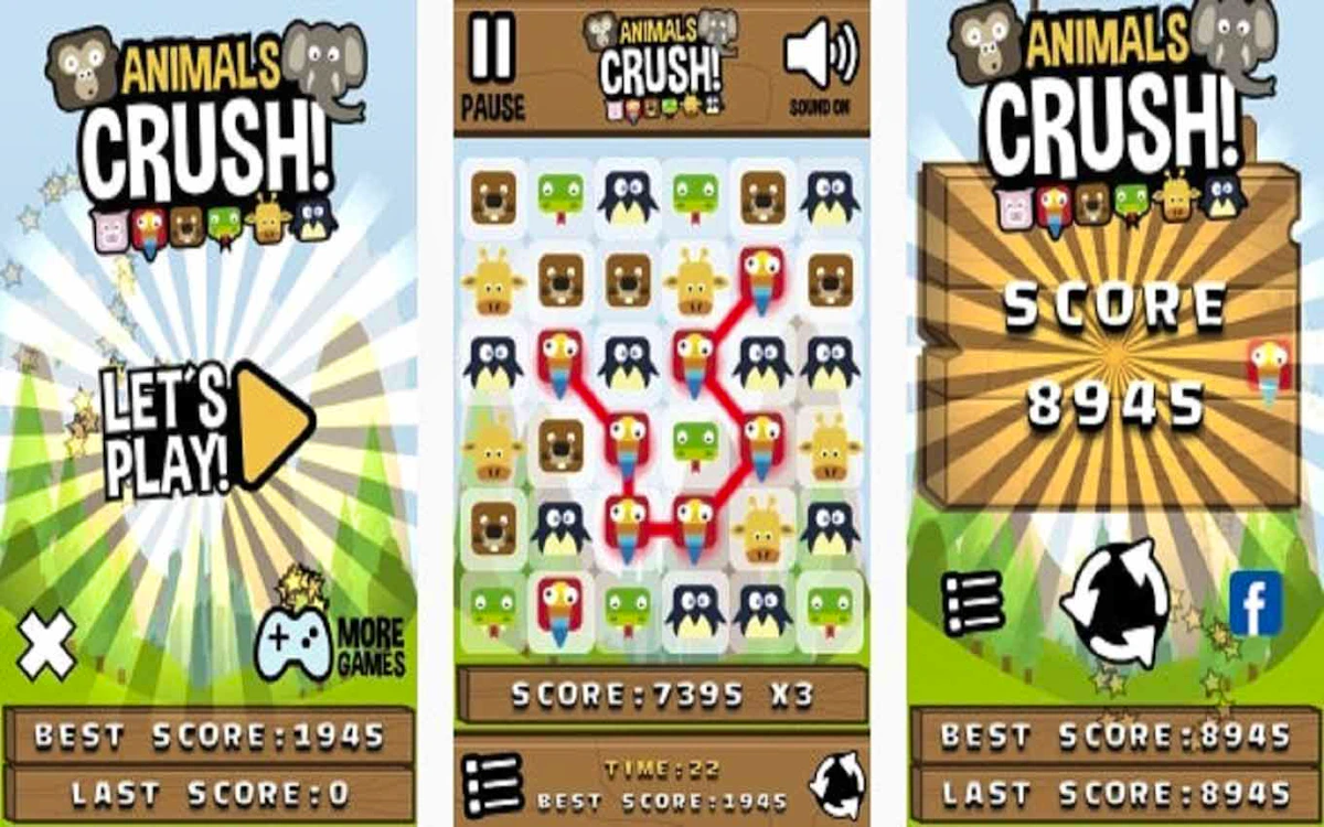 Play Animals Crush! — free online Match 3 game