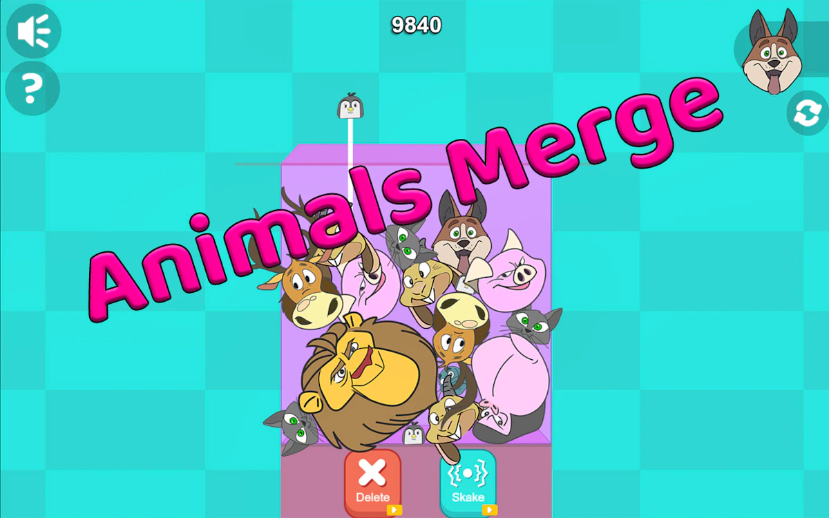 Play Animals Merge — free online Puzzle game