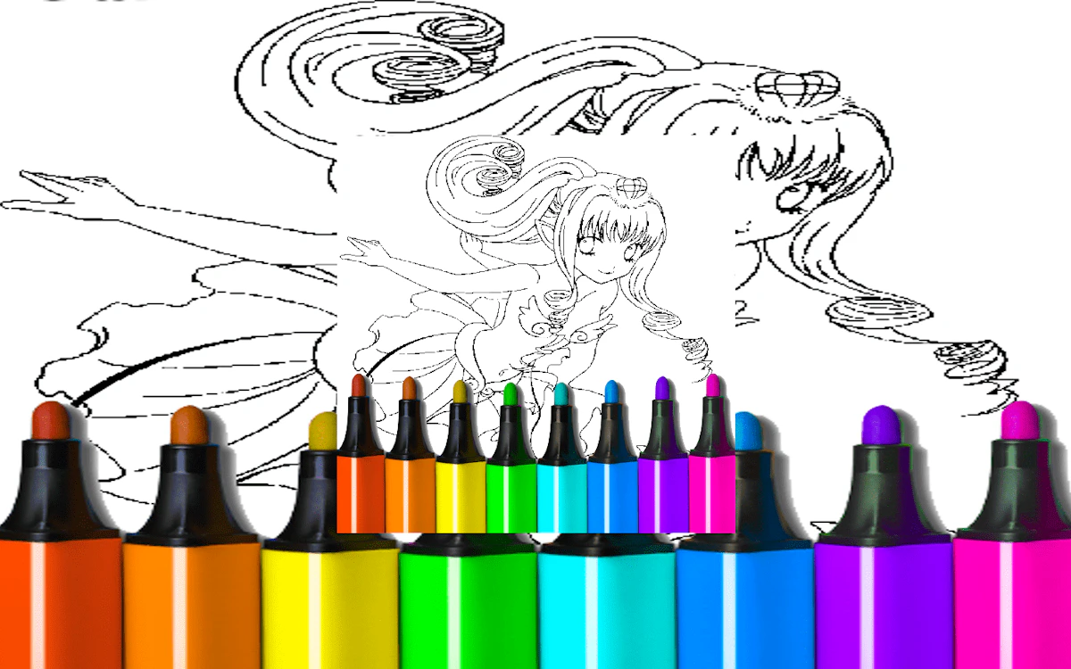 Anime Blue Mermaid Coloring 🕹️ Play Now on GamePix