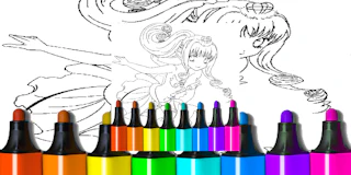 Anime Blue Mermaid Coloring thumbnail