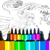 Anime Blue Mermaid Coloring