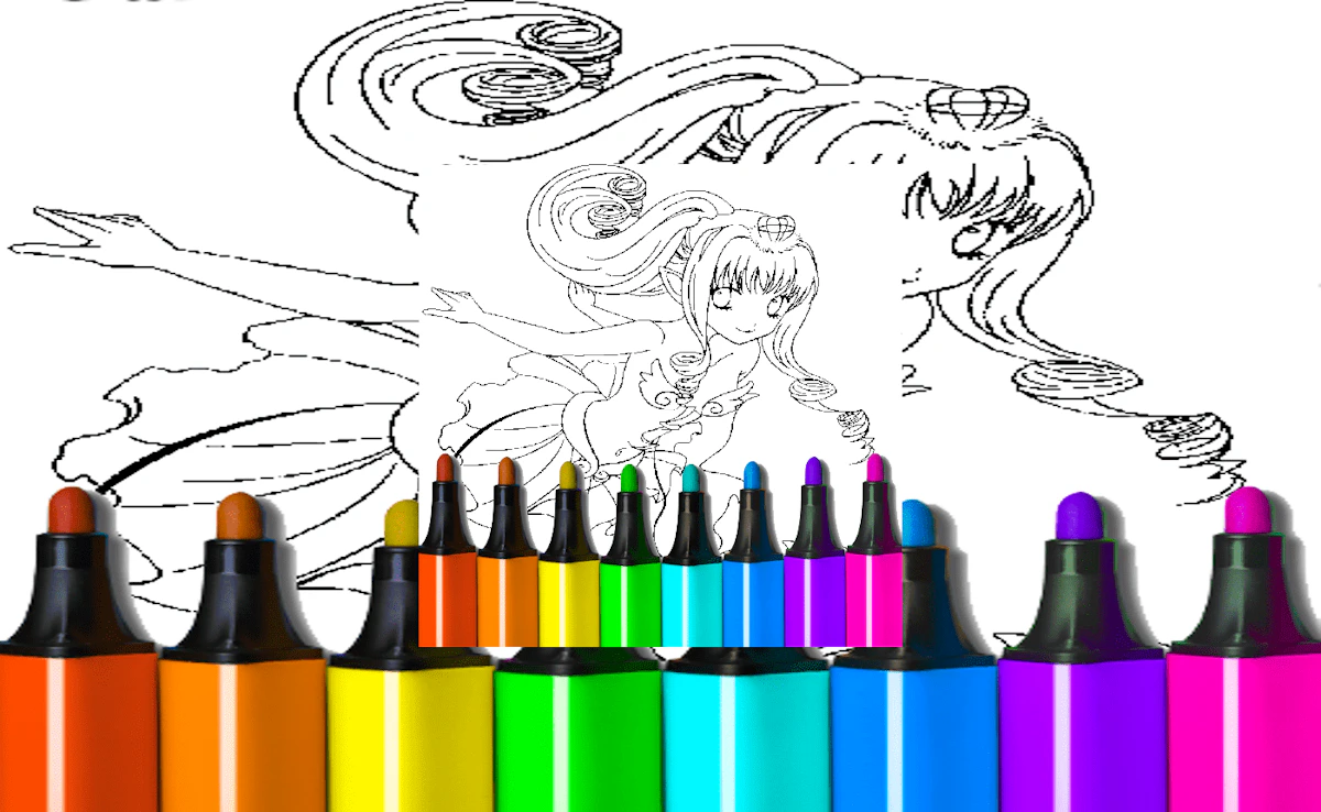 Play Anime Blue Mermaid Coloring — free online Kids game