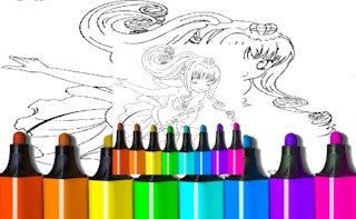 Anime Blue Mermaid Coloring 