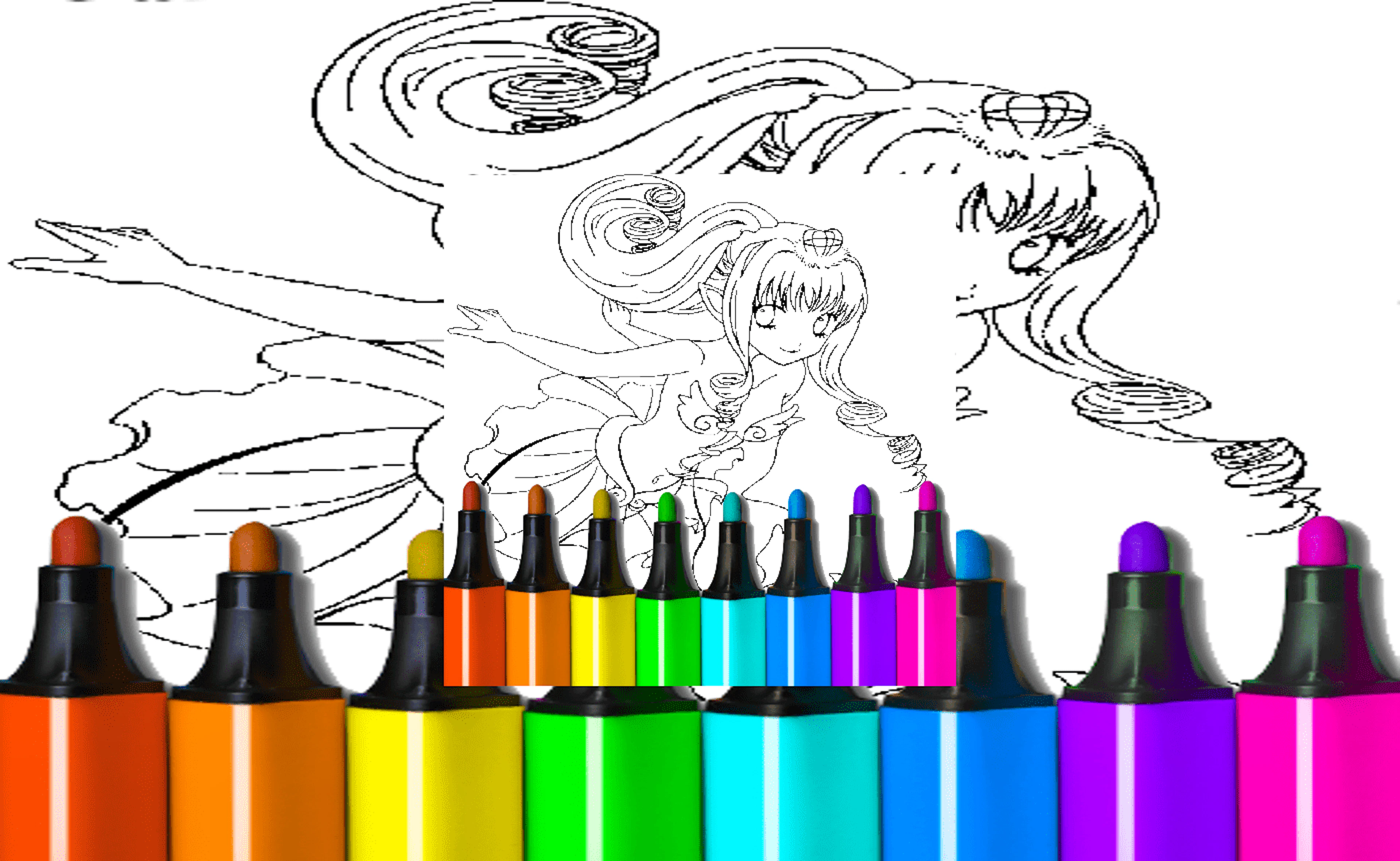 Anime Blue Mermaid Coloring