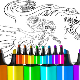 Juega gratis a Anime Blue Mermaid Coloring 