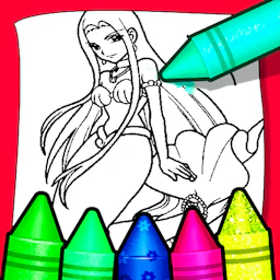 Anime Blue Mermaid Coloring