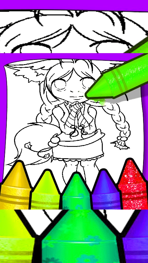 Anime Fox Girl Cute Coloring Pages