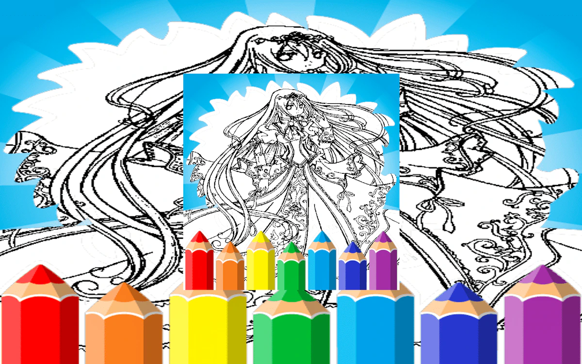 Anime Princess Coloring Pages 🕹️ Play Now on GamePix