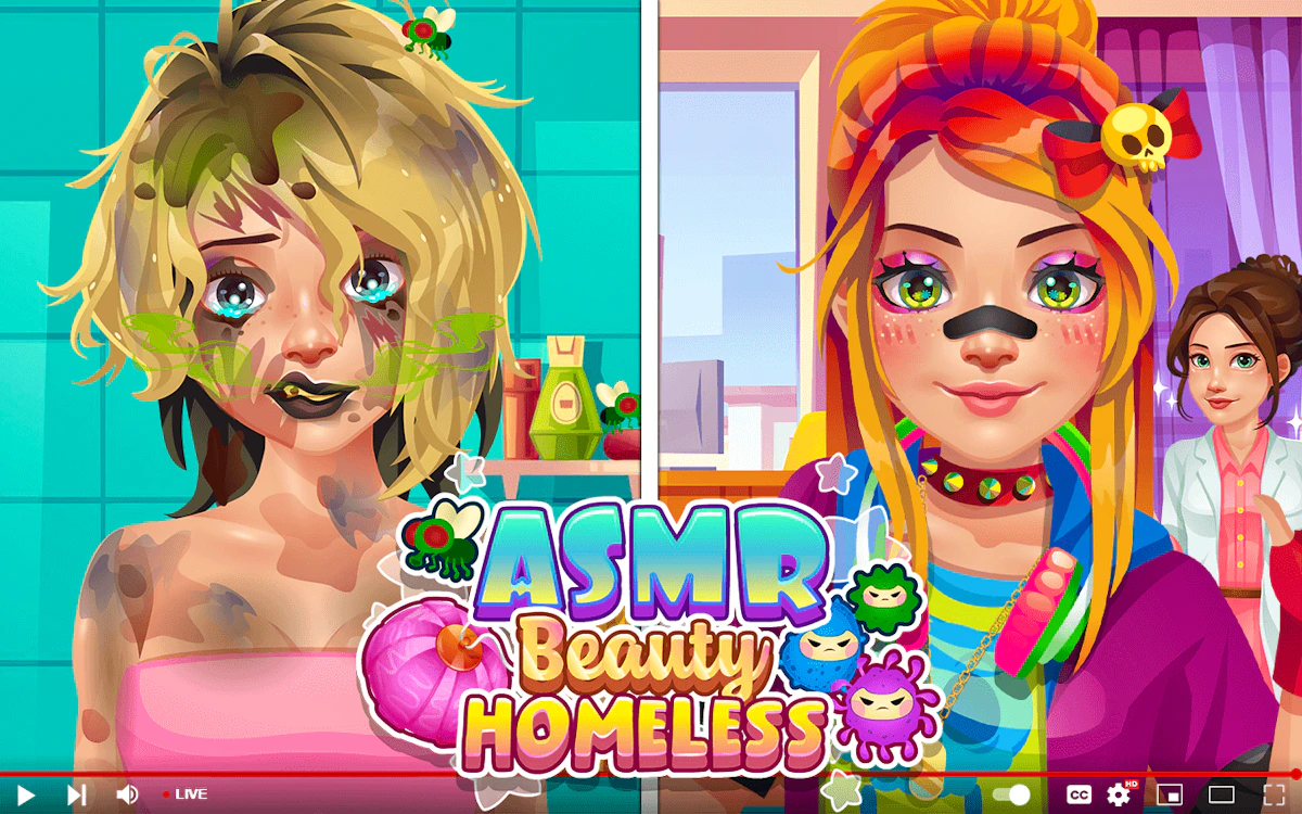 Play ASMR Beauty Homeless — free online Games For Girls game