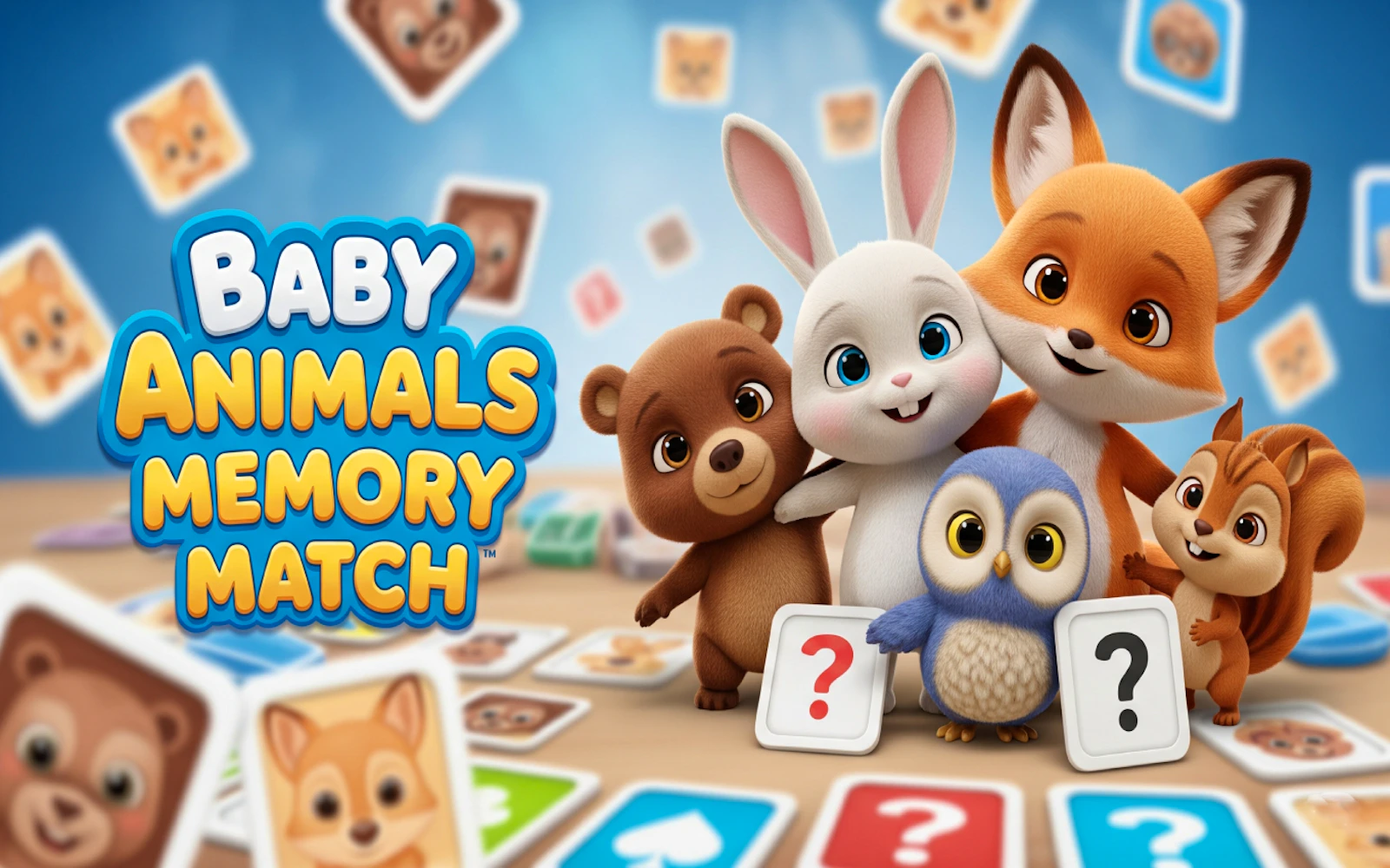 Baby Animals Memory Match — free online thinky game on Glaze Games