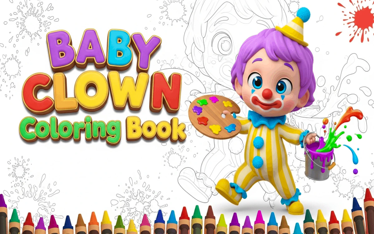 Play Baby Clown Coloring Book — free online Coloring game