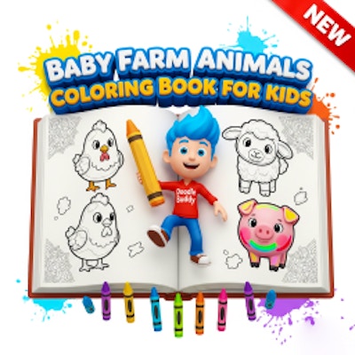 Baby Farm Animals Coloring Book for Kids By Gamepix