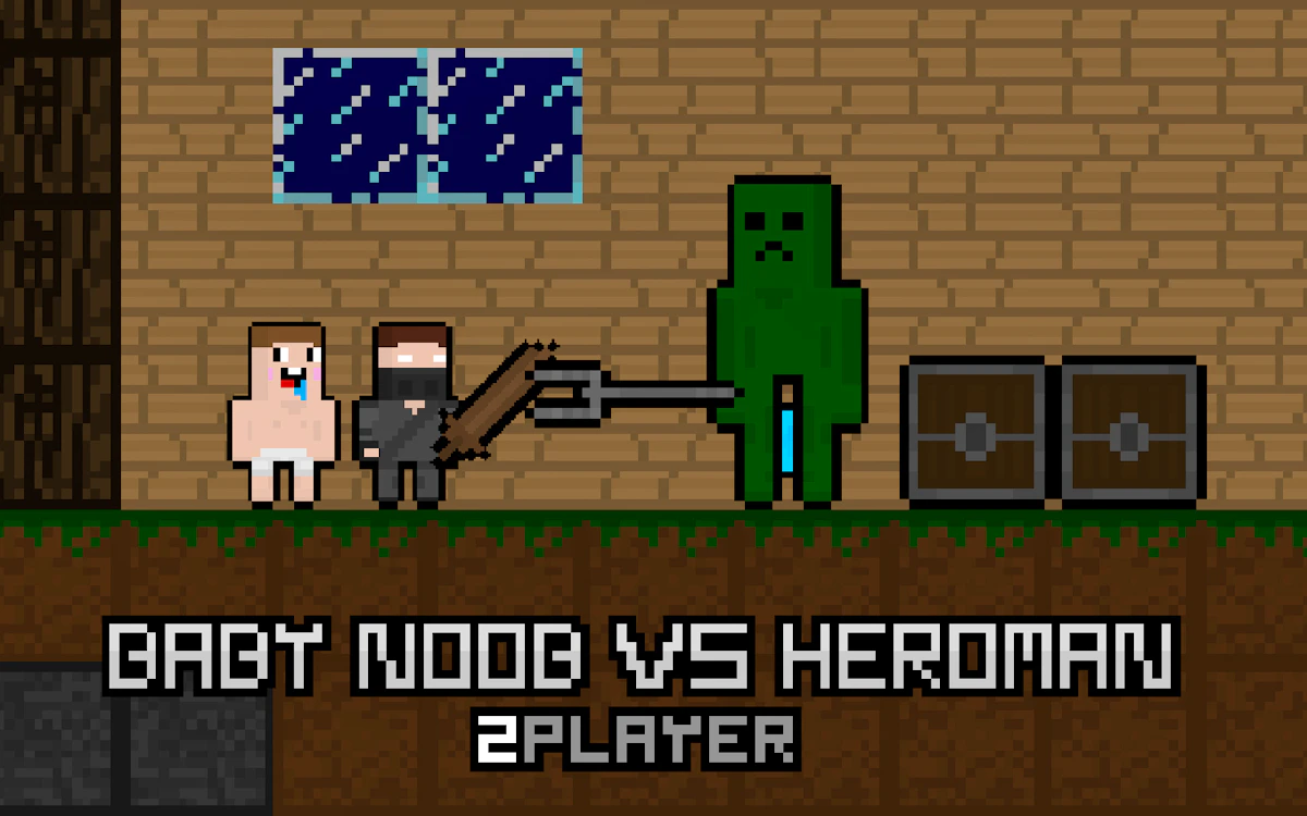 Play Baby Noob vs Heroman 2 Player — free online Two Player game