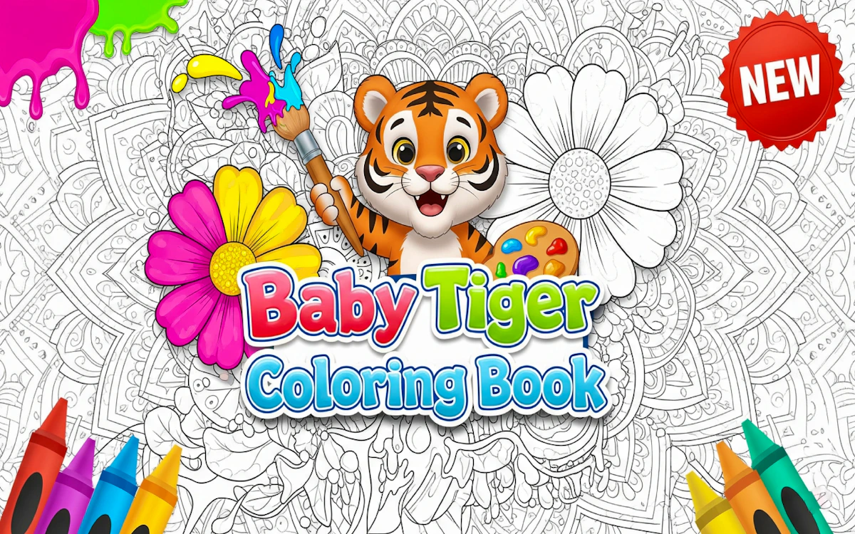 Play Baby Tiger Coloring Book — free online Coloring game
