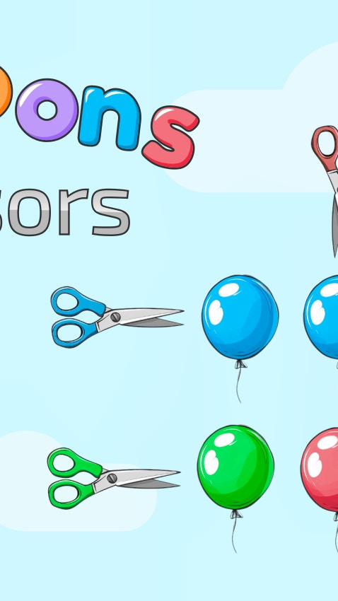 Balloons and scissors
