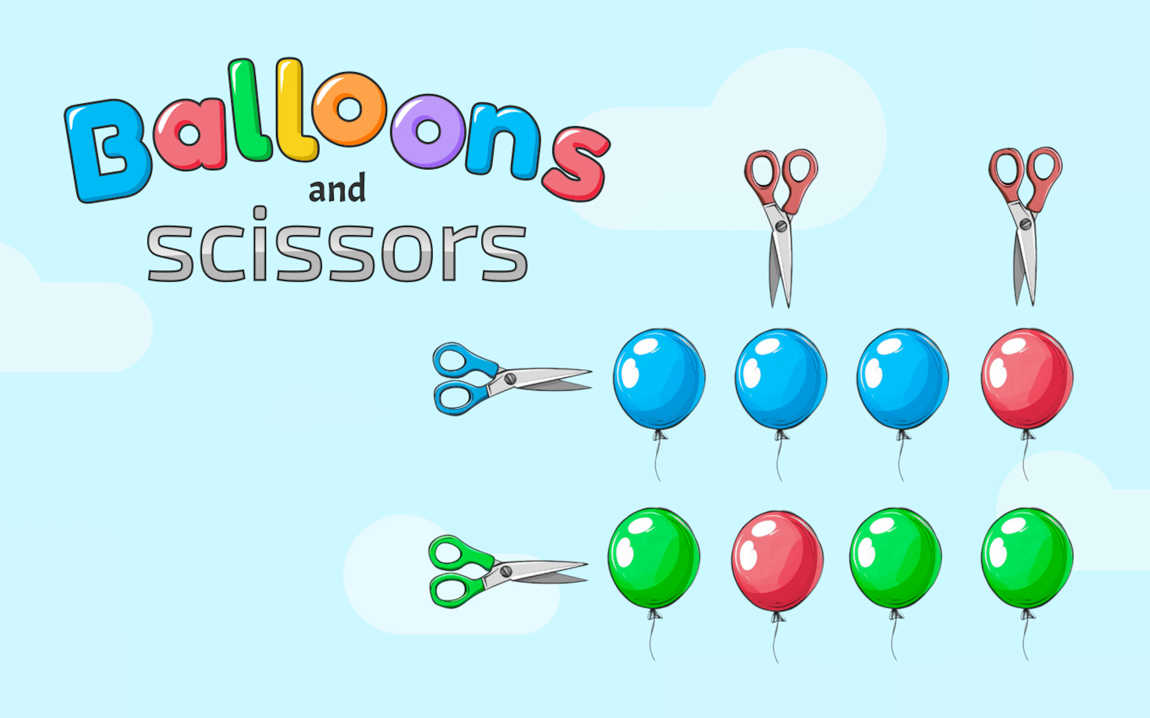Balloons and scissors