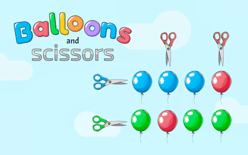 Balloons and scissors