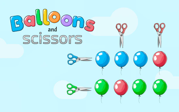 Balloons and scissors