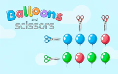 Balloons and scissors