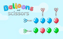 Balloons and scissors