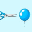 Balloons and scissors banner