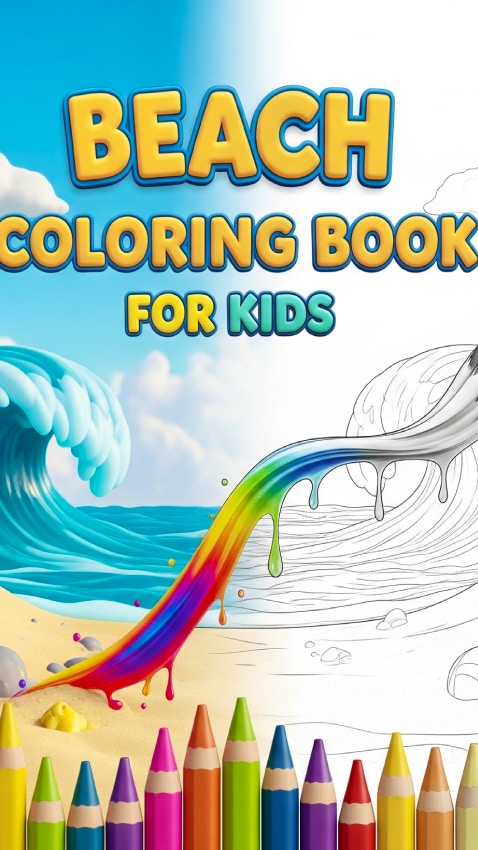 Beach Coloring Book for Kids