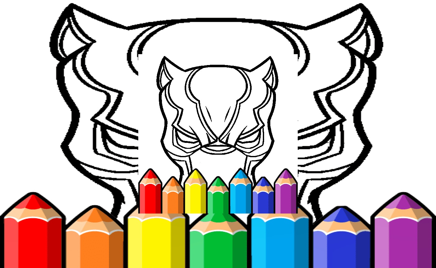 Black Panther Mask Coloring Pages