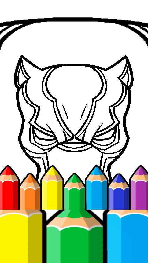 Black Panther Mask Coloring Pages