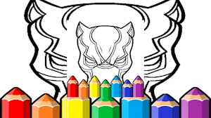 Image for Black Panther Mask Coloring Pages