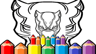 Black Panther Mask Coloring Pages