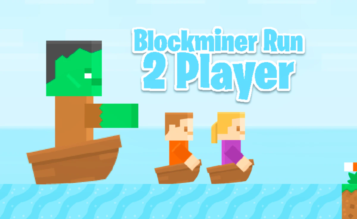 Play Blockminer Run Two Player — free online Pixel game