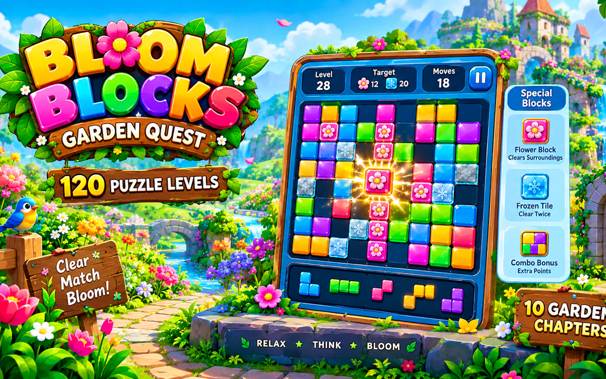 Bloom Blocks Garden Quest 🕹️ Play Now on GamePix