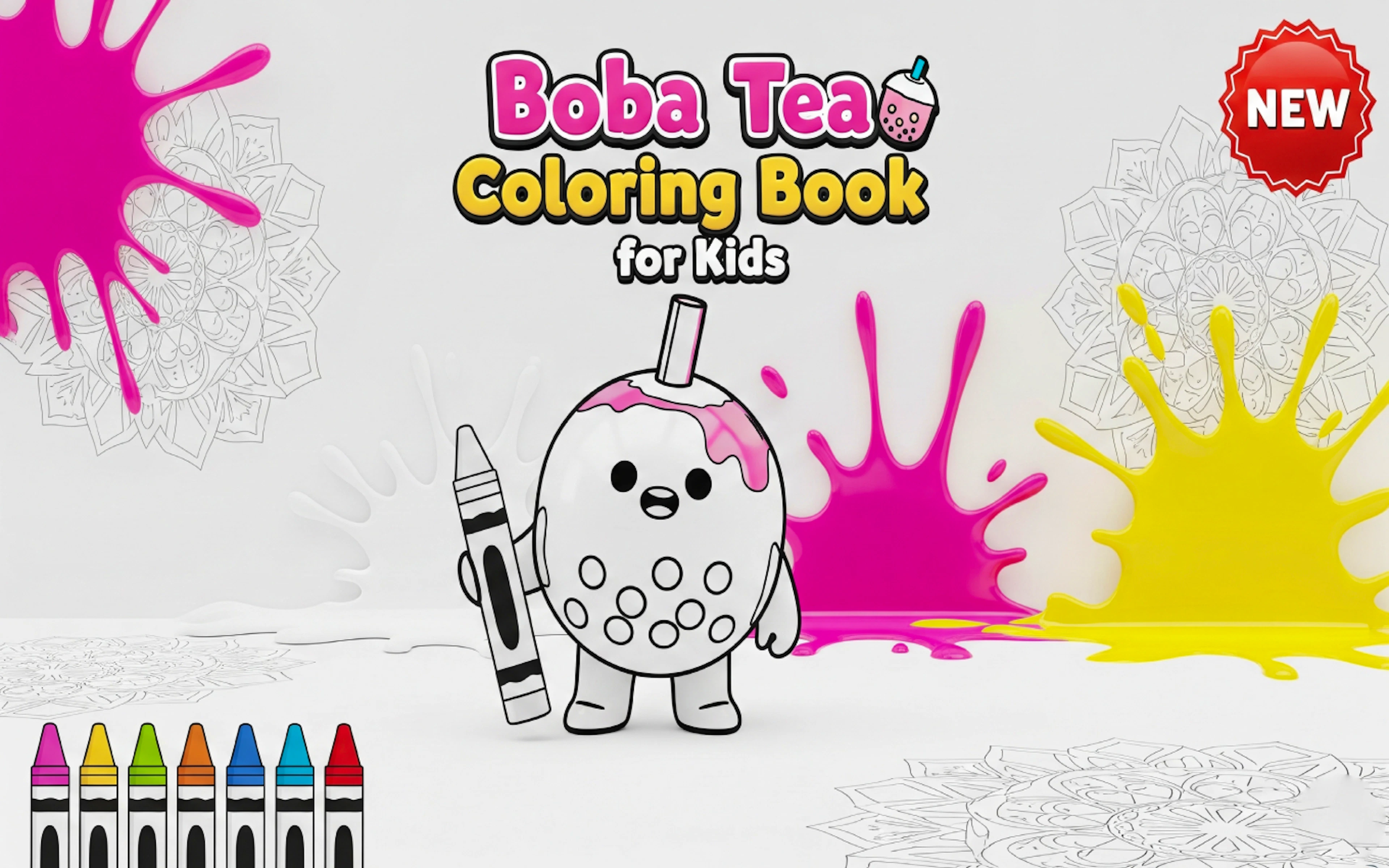 Boba Tea Coloring Book for Kids