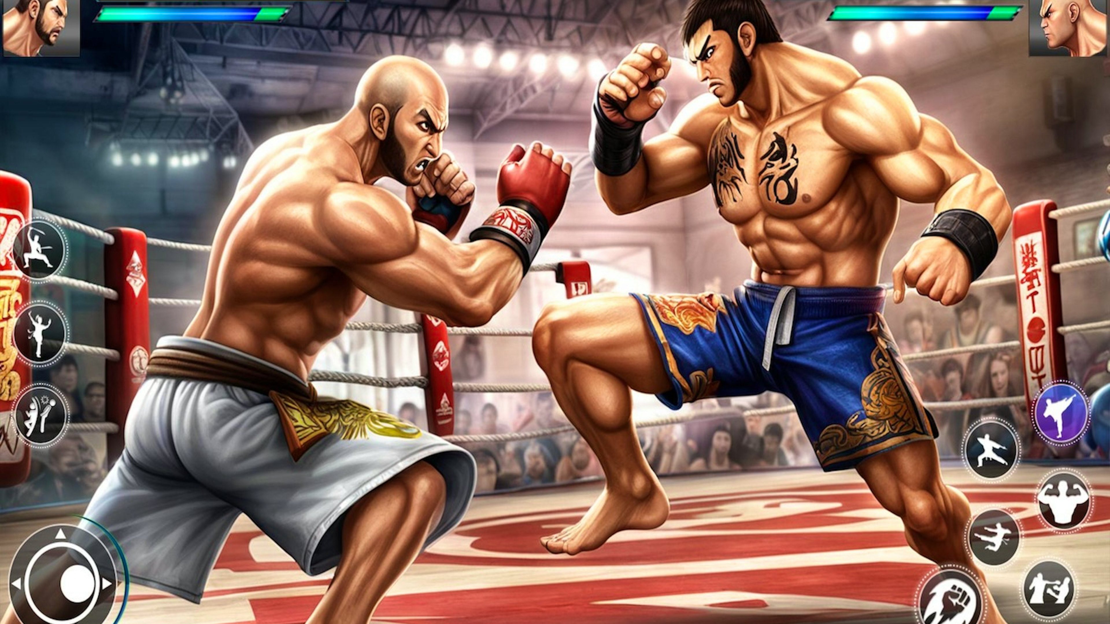 Bodybuilder Karate Fighting