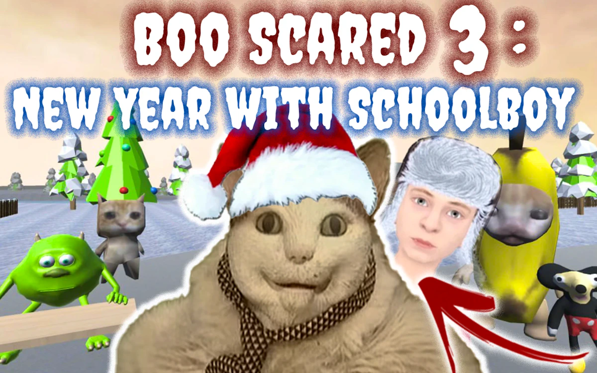 Play Boo Scared 3 New Year with Schoolboy — free online Adventure game