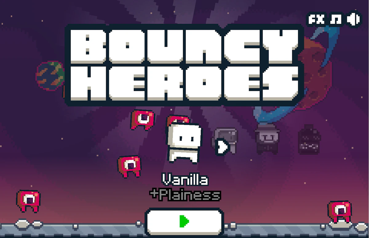 Play Bouncy Heroes — free online Pixel game