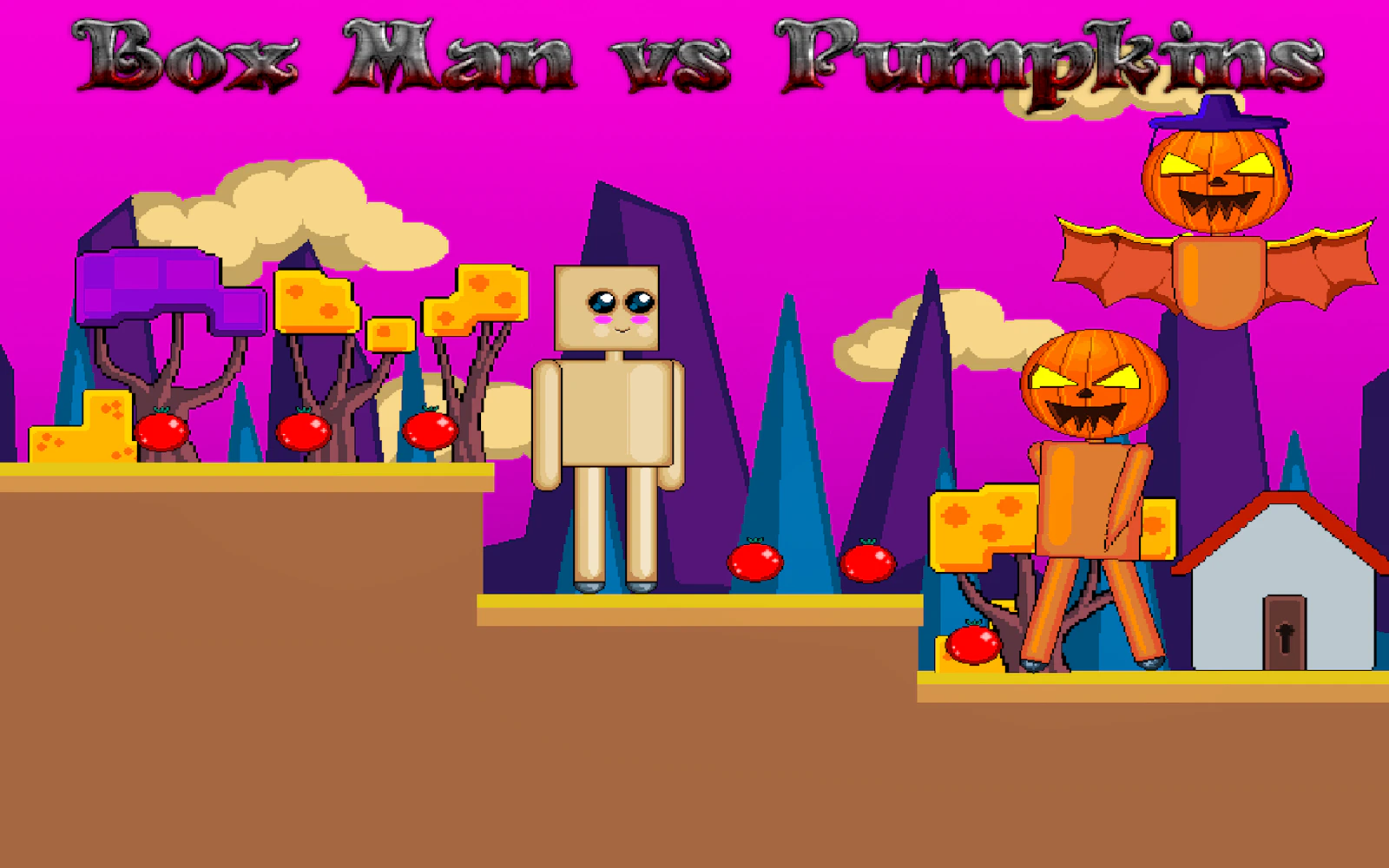 Box Man vs Pumpkins — free online arcade game on Glaze Games